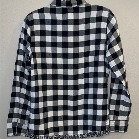 Justice Black and White Flannel Shirt - Picture 4 of 4